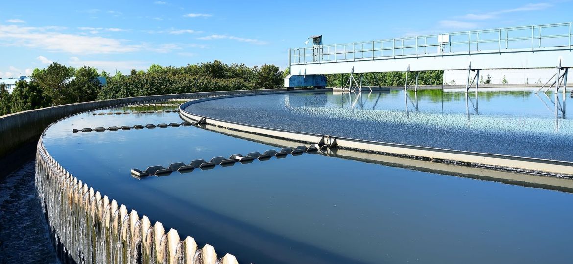 Modern urban wastewater treatment plant.